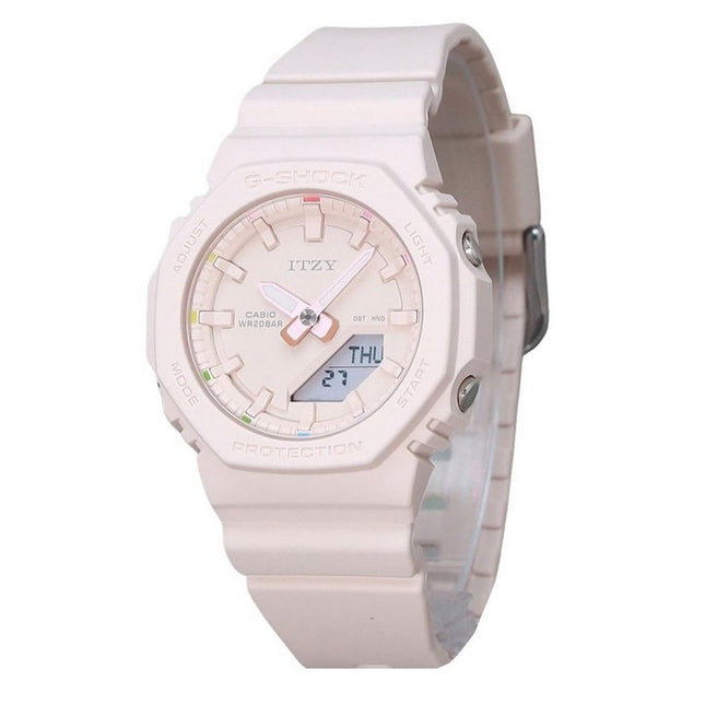 Casio G-Shock Analog Digital ITZY Collaboration Light Pink Dial Quartz GMA-P2100IT-4A 200M Women's Watch