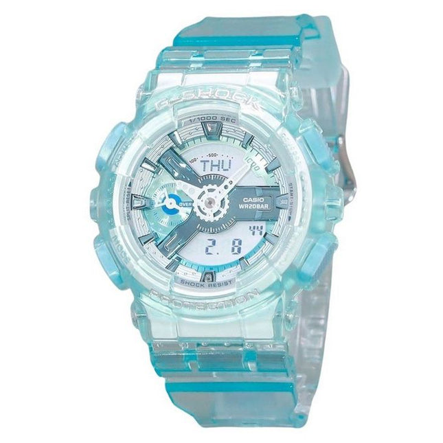 Casio G-Shock Analog Digital Virtual Worlds Translucent Light Blue Multicolor Dial Quartz GMA-S110VW-2A 200M Women's Watch