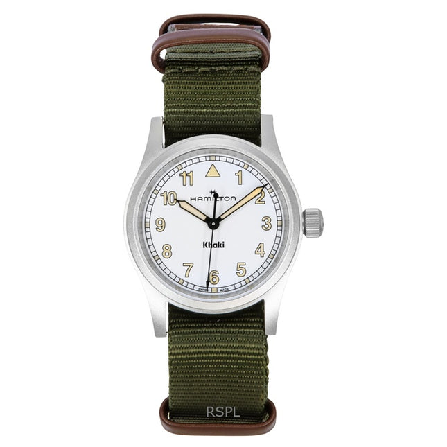 Hamilton Khaki Field Textile Strap White Dial Quartz H69301910 Unisex Watch