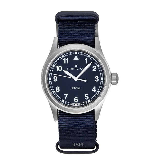 Hamilton Khaki Field Textile Strap Blue Dial Quartz H69401940 Unisex Watch