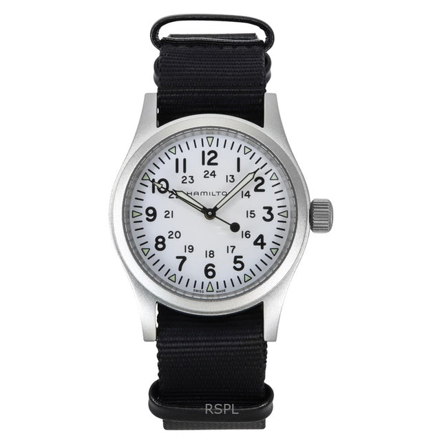 Hamilton Khaki Field Textile Strap White Dial Automatic H69439910 Men's Watch