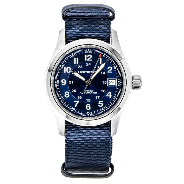 Hamilton Khaki Field Textile NATO Strap Blue Dial Automatic H70455940 100M Men's Watch