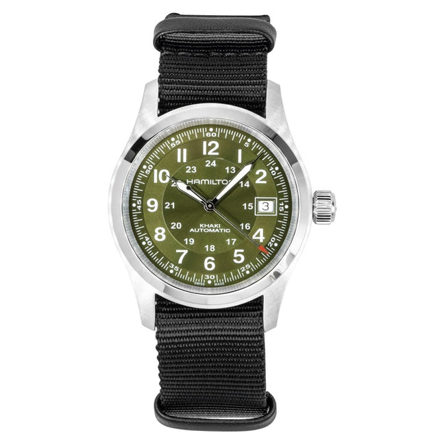 Hamilton Khaki Field Textile NATO Strap Green Dial Automatic H70455960 100M Men's Watch