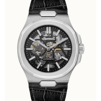 Ingersoll The Catalina Leather Strap Black Skeleton Dial Automatic I12502 Mens Watch