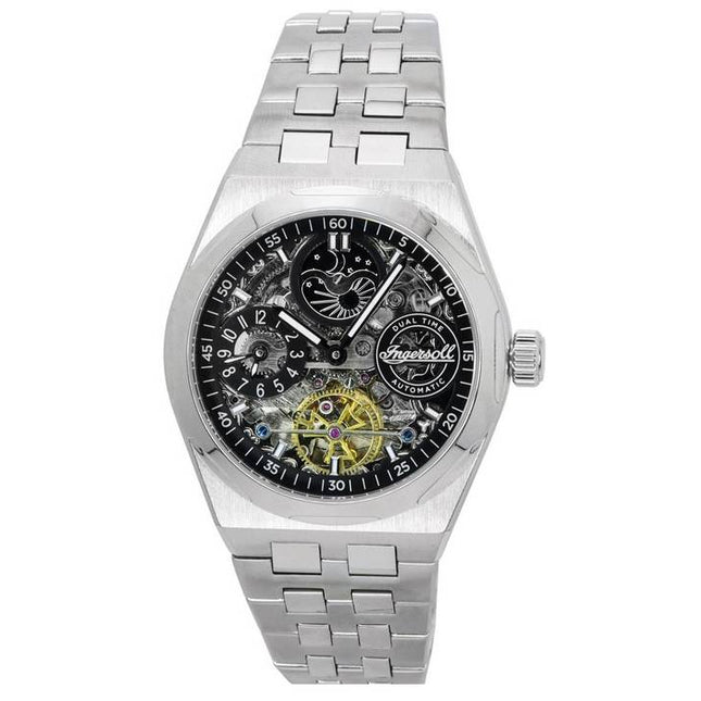 Ingersoll The Broadway Dual Time Skeleton Black Dial Automatic I12901 Men's Watch