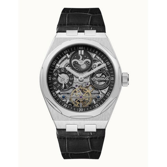 Ingersoll The Broadway Dual Time Black Skeleton Dial Automatic I12903 Men's Watch