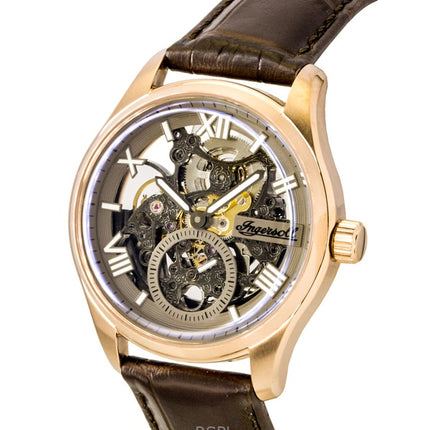 Ingersoll The Maverick Leather Strap Grey Skeleton Dial Automatic I17402 Men's Watch