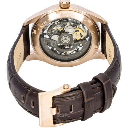 Ingersoll The Maverick Leather Strap Grey Skeleton Dial Automatic I17402 Men's Watch