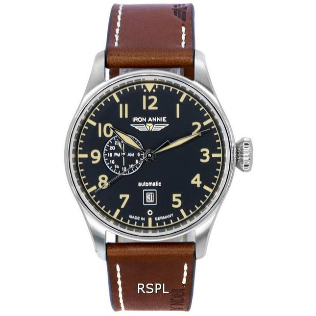 Iron Annie Cockpit Flight Control Black Dial Automatic 51682 Men's Watch