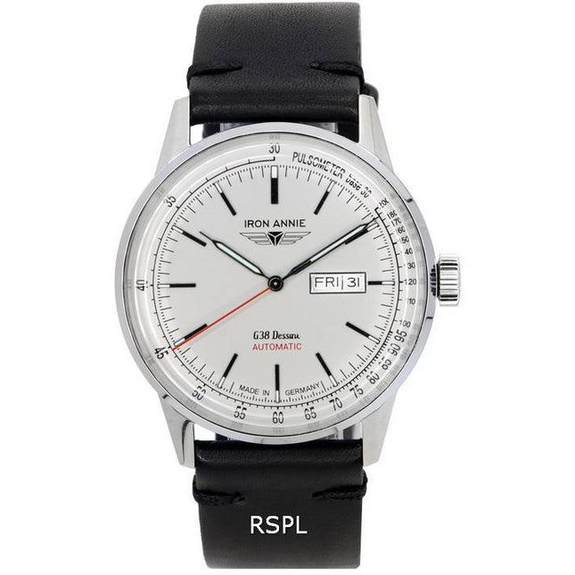 Iron Annie G38 Dessau Leather Strap Grey Dial Automatic 53664 100M Men's Watch