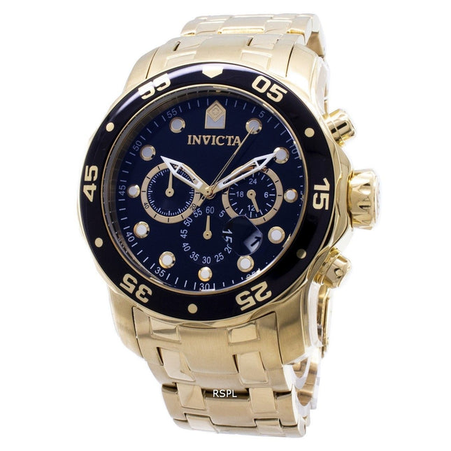 Invicta Pro Diver Chronograph Gold Tone 200M INV0072/0072 Men's Watch
