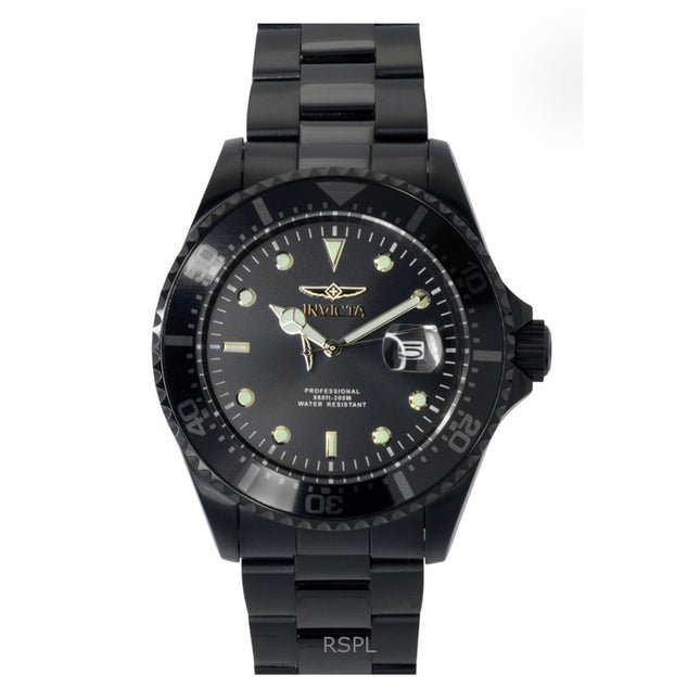 Invicta Pro Diver Zager Exclusive Stainless Steel Black Dial Quartz 23402 200M Men's Watch