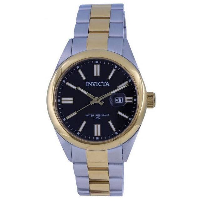 Invicta Pro Diver Two Tone Stainless Steel Black Dial Quartz INV38466 100M Men's Watch