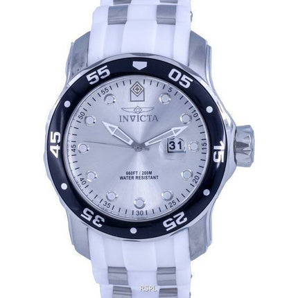 Invicta Pro Diver Silicon Silver Dial Quartz 39411 200M Mens Watch