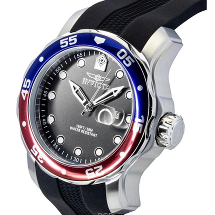 Invicta Pro Diver Silicone Strap Black Dial Pepsi Bezel Quartz 45735 200M Men's Watch