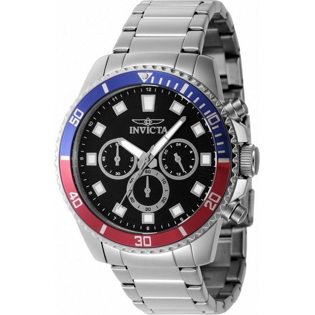 Invicta Pro Diver Chronograph Stainless Steel Black Dial Quartz 46053 Men's Watch
