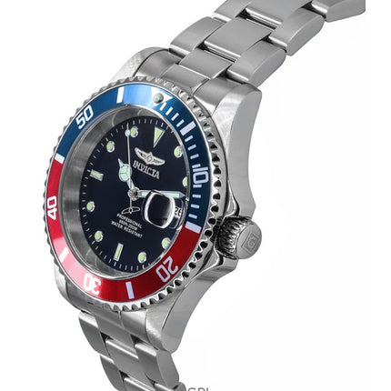 Invicta Pro Diver Stainless Steel Black Dial Pepsi Bezel Quartz 47354 200M Men's Watch