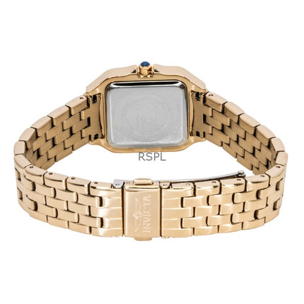 Invicta Angel Rose Gold Tone Stainless Steel Crystal Silver Dial Quartz 48997 Women's Watch