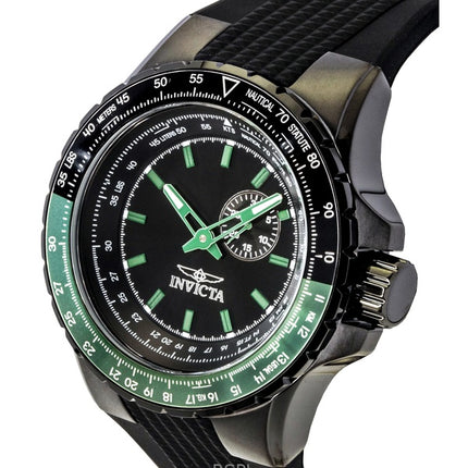 Invicta Aviator Black Silicone Strap Black Dial Quartz 49731 100M Men's Watch