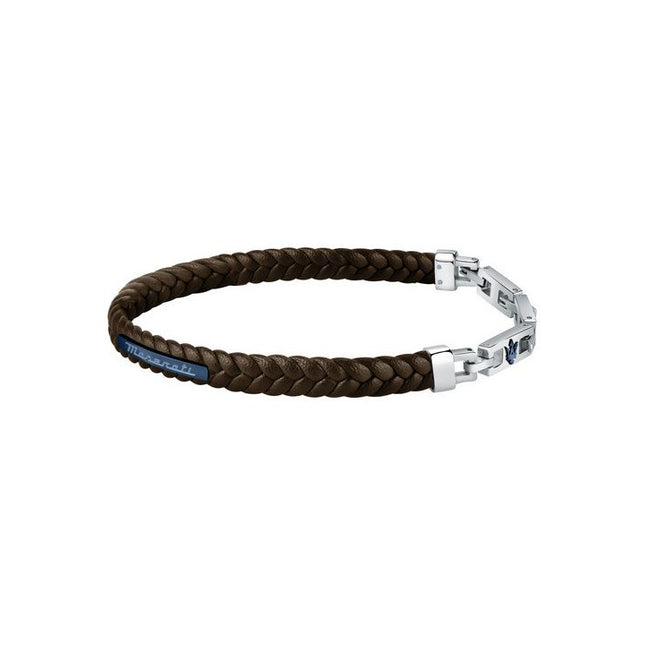 Maserati Jewels Recycled Leather And Stainless Steel Bracelet JM222AVE03 For Men