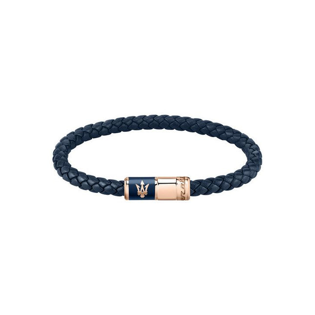 Maserati Jewels Recycled Leather And Stainless Steel Bracelet JM222AVE09 For Men