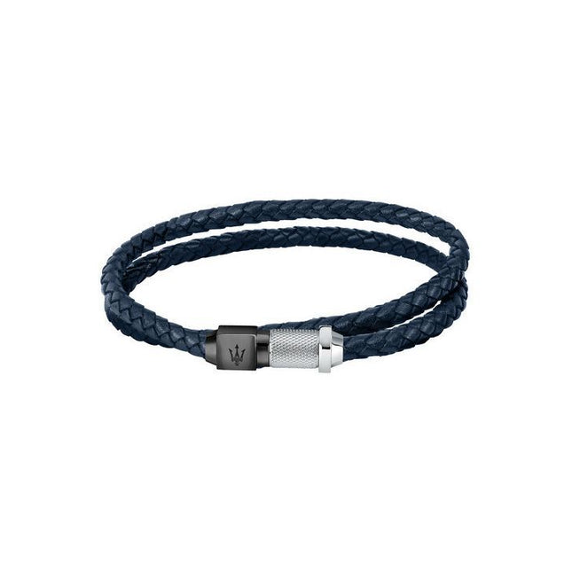 Maserati Jewels Recycled Leather And Stainless Steel Bracelet JM223AVE19 For Men
