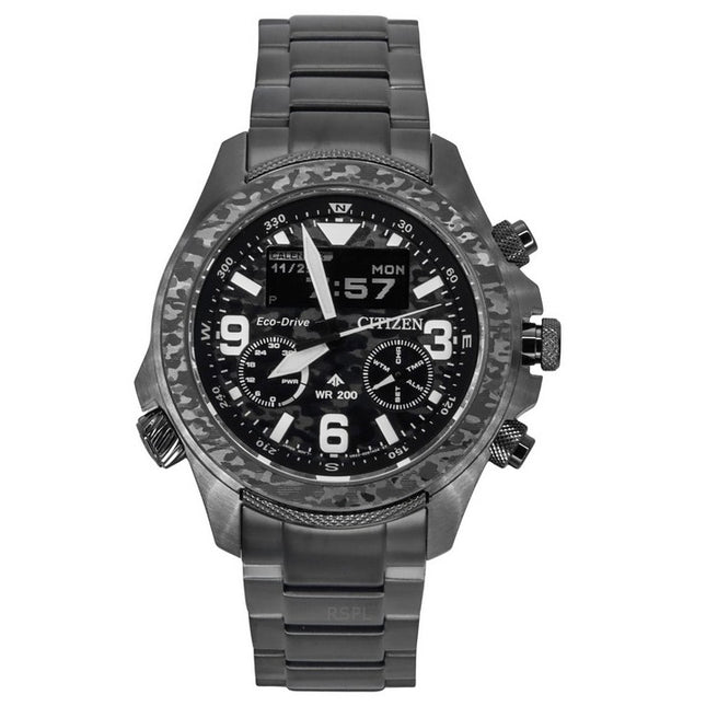 Citizen Promaster Land 35th Anniversary Chronograph Black And Grey Dial Eco-Drive JV1008-63E 200M Men's Watch