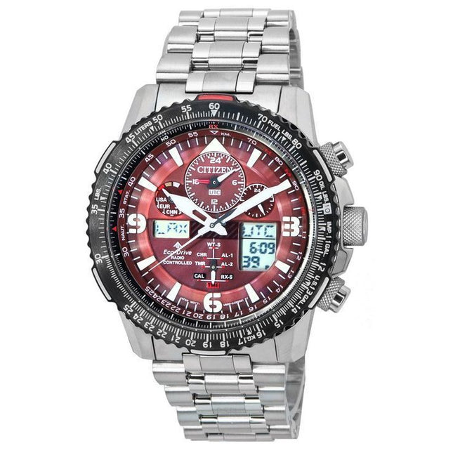 Citizen Promaster Skyhawk Perpetual Calendar Red Dial Eco-Drive JY8086-89X 200M Men's Watch