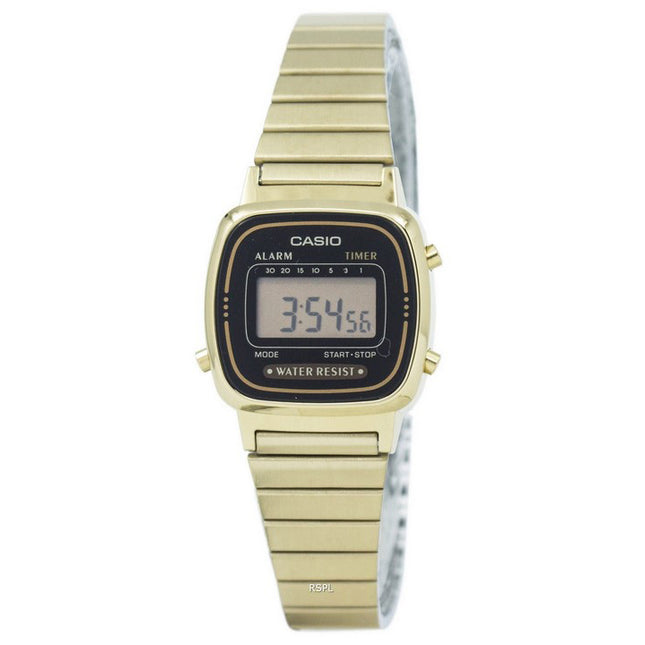 Casio Digital Stainless Steel Alarm Timer LA670WGA-1DF LA670WGA-1 Women's Watch