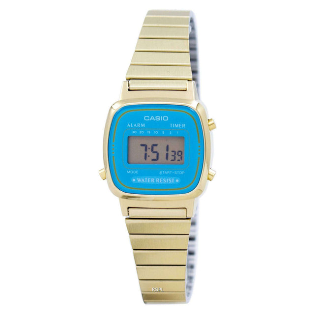 Casio Digital Stainless Steel Alarm Timer LA670WGA-2DF LA670WGA-2 Womens Watch
