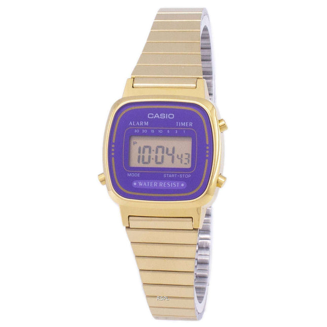Casio Digital Stainless Steel Alarm Timer LA670WGA-6DF LA670WGA-6 Womens Watch