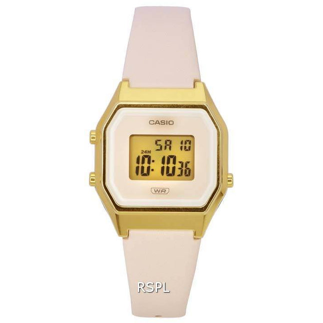 Casio Vintage Digital Leather Band Beige Dial Quartz LA680WEGL-4 LA680WEGL-4 Women's Watch
