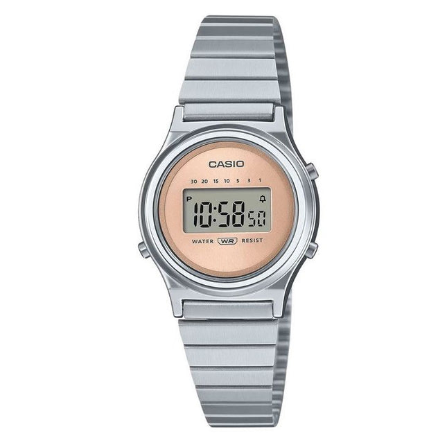 Casio Vintage Digital Stainless Steel Rose Gold Dial Quartz LA700WE-4A Women's Watch