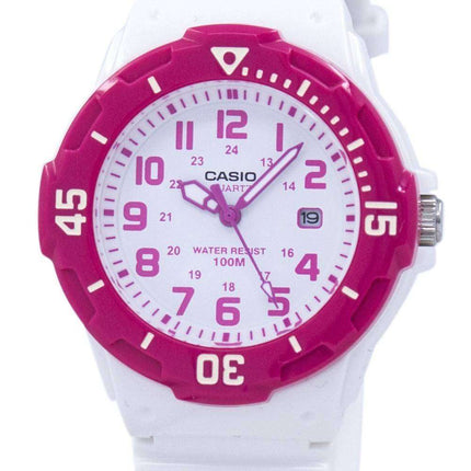 Casio Analog Hot Pink White Dial LRW-200H-4BVDF LRW-200H-4BV Womens Watch