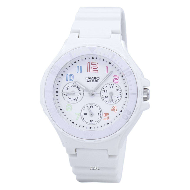Casio Analogue White Resin Strap LRW-250H-7BVDF LRW-250H-7BV Ladies Watch