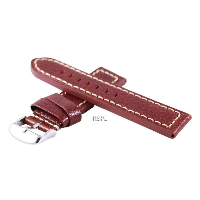 Brown Ratio Brand Leather Strap 22mm For SKX007, SKX009, SKX011, SRP497, SRP641