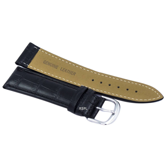 Black Ratio Brand Leather Watch Strap 22mm