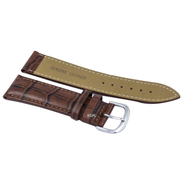 Brown Ratio Brand Leather Watch Strap 22mm