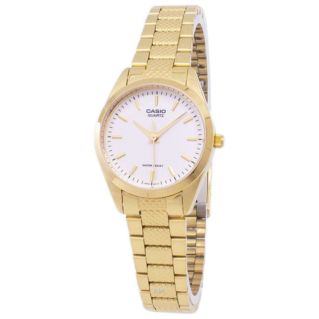 Casio Analog Quartz Gold Tone White Dial LTP-1274G-7ADF LTP-1274G-7A Womens Watch
