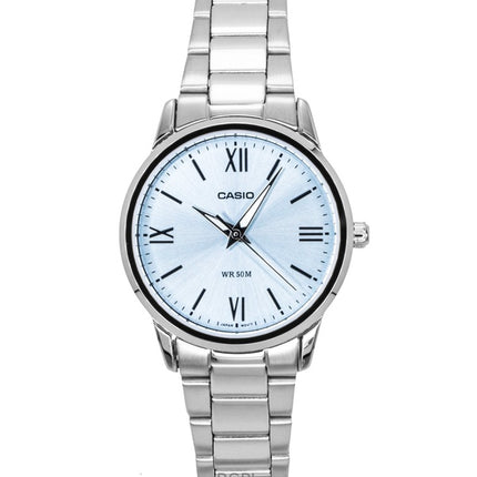 Casio Analog Stainless Steel Mint Blue Dial Quartz LTP-1303DD-2AV Women's Watch