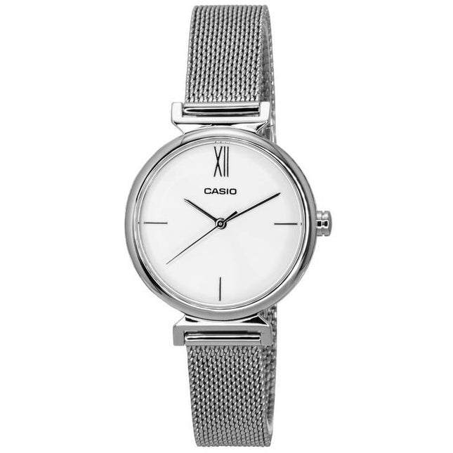 Casio Analog Stainless Steel White Dial Quartz LTP-2023VM-7C LTP2023VM-7C Women's Watch With Gift Set