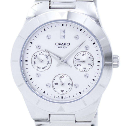 Casio Enticer Analog Quartz Silver Dial LTP-2083D-7AVDF LTP-2083D-7AV Womens Watch