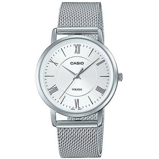 Casio Analog Silver Dial Stainless Steel Quartz LTP-B110M-7A LTPB110M-7 Women's Watch