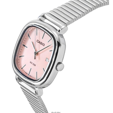 Casio Standard Analog Stainless Steel Salmon Dial Quartz LTP-B166D-4AV Women's Watch