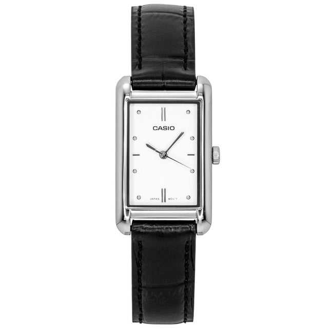Casio Analog Leather Strap Silver Dial Quartz LTP-B171L-7A1 Women's Watch