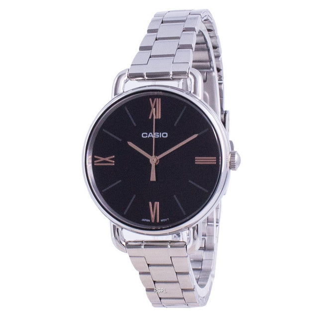Casio Black Dial Stainless Steel Quartz LTP-E414D-1A LTPE414D-1A Women's Watch