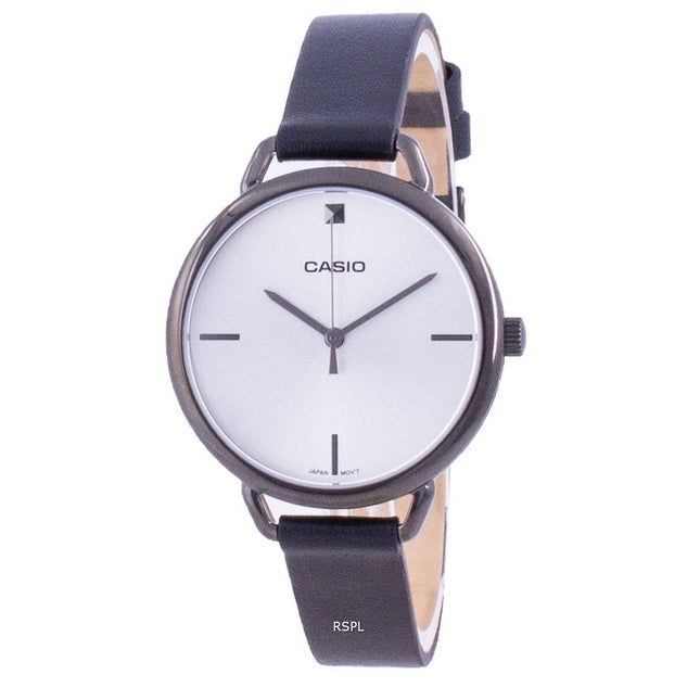 Casio Silver Dial Leather Strap Quartz LTP-E415GRL-1C LTPE415GRL-1C Women's Watch