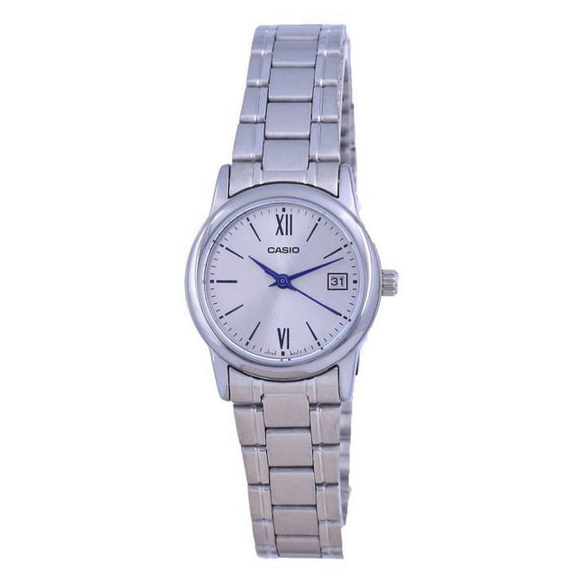 Casio Silver Dial Stainless Steel Analog Quartz LTP-V002D-7B3 LTPV002D-7 Womens Watch