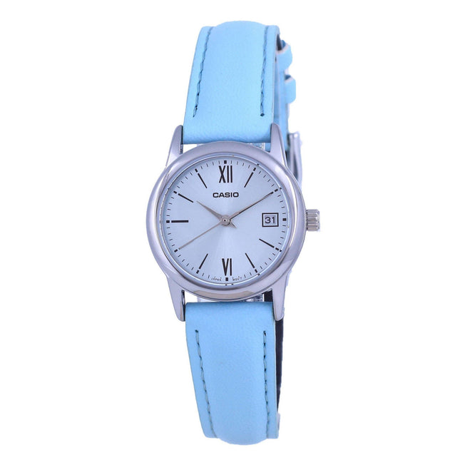 Casio Blue Dial Stainless Steel Analog Quartz LTP-V002L-2B3 LTPV002L-2 Women's Watch