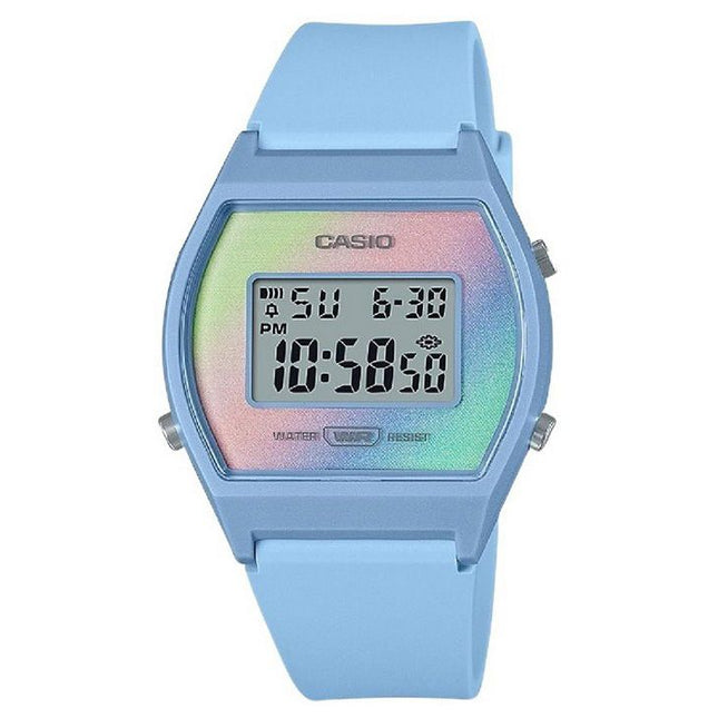 Casio Digital Blue Resin Strap Multicolor Dial Quartz LW-205H-2 Women's Watch